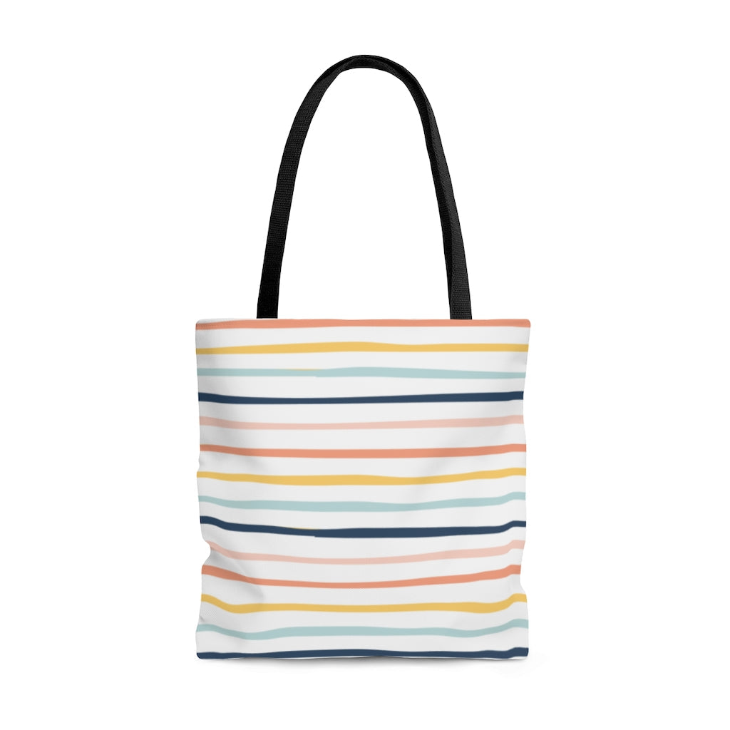 Bags-Colourful Stripes Tote Bag-Large-Printify