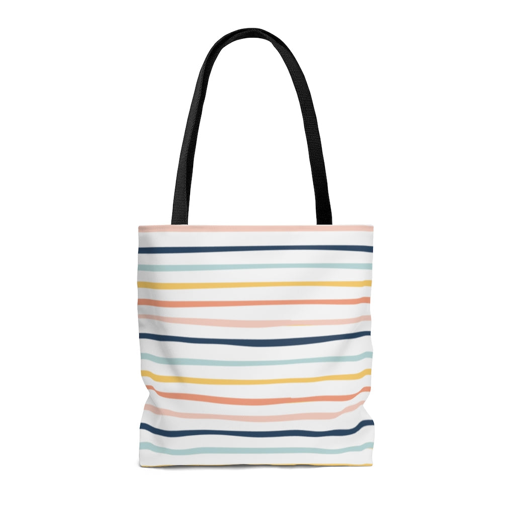 Bags-Colourful Stripes Tote Bag-Printify