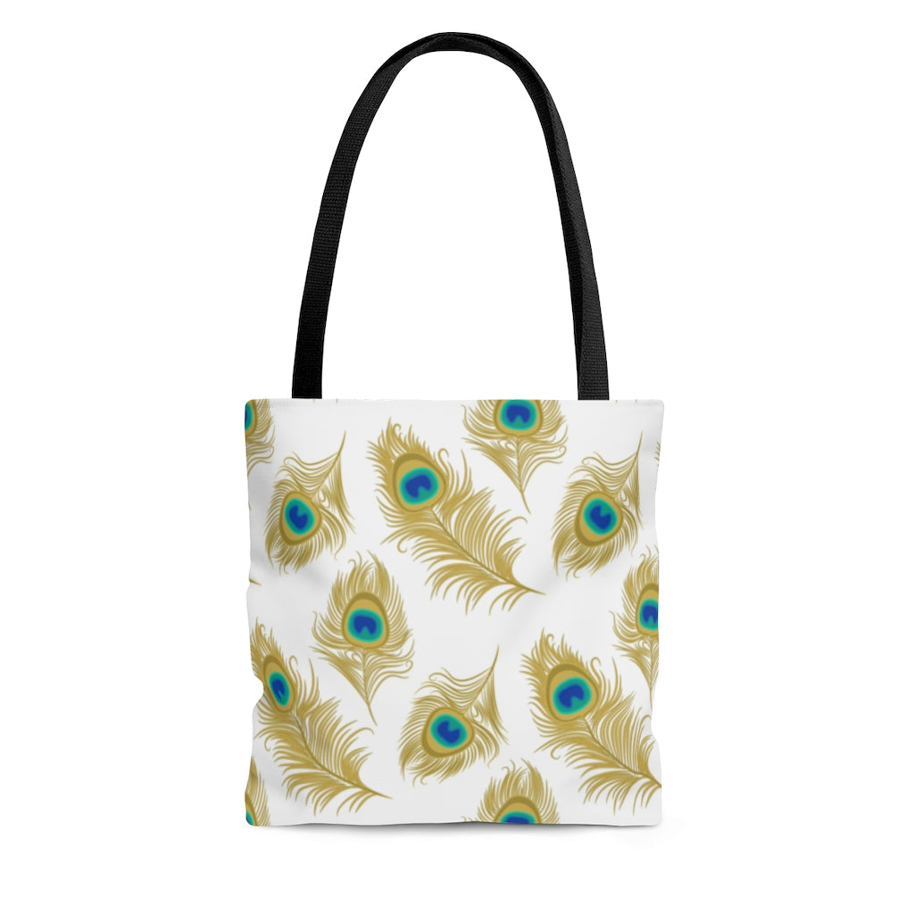 Bags-Peacock Feathers Tote Bag-Small-Printify
