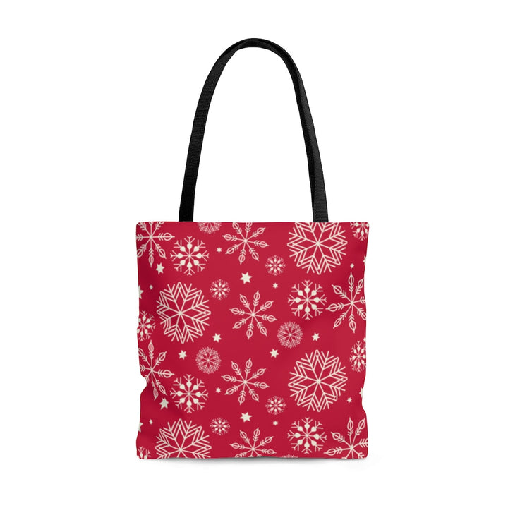 Bags-Snowflakes Red Tote Bag-Large-Jack N Roy