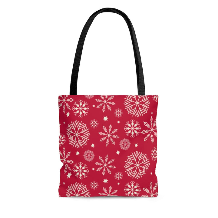 Bags-Snowflakes Red Tote Bag-Small-Jack N Roy