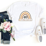 T-Shirt-40 & Fabulous Rainbow T-Shirt-S-White-Jack N Roy