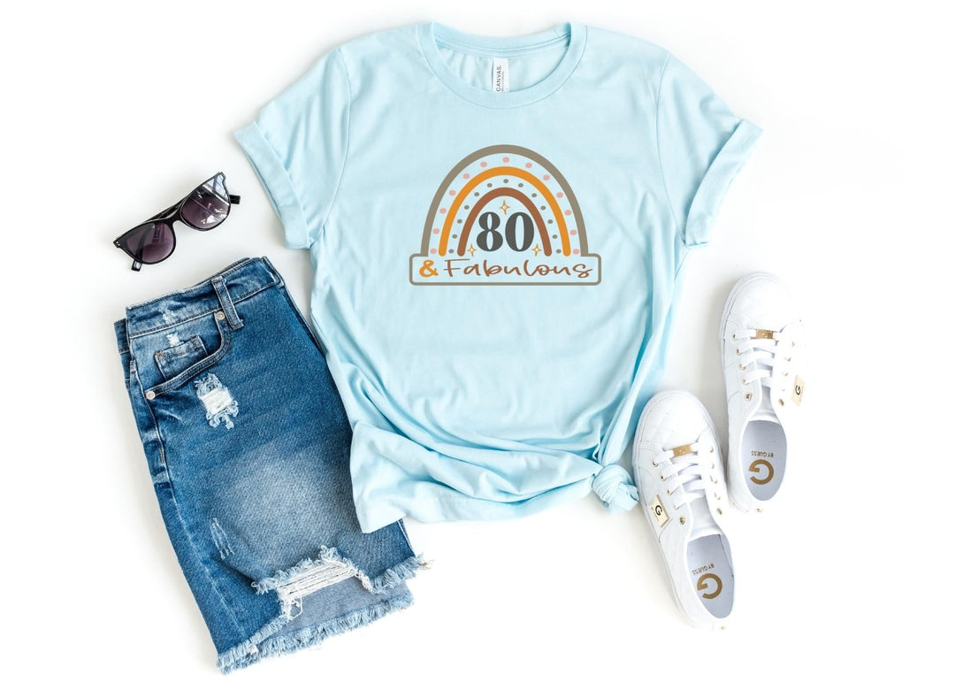 Shirts & Tops-80 & Fabulous Rainbow T-Shirt-S-Heather Ice Blue-Jack N Roy