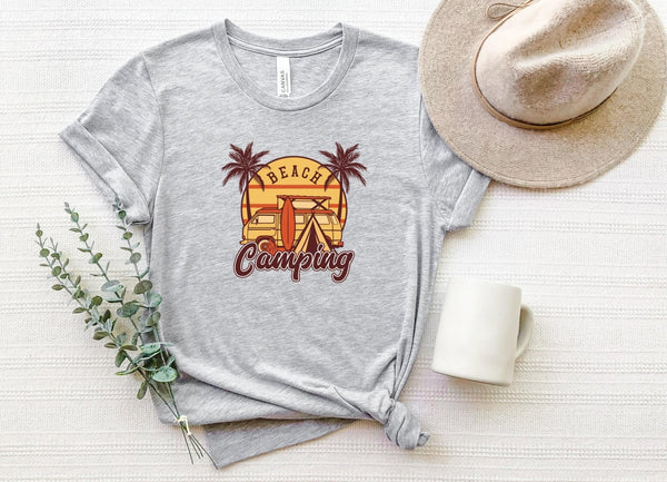 T-Shirt-Beach Camping T-Shirt-S-Athletic Heather-Jack N Roy