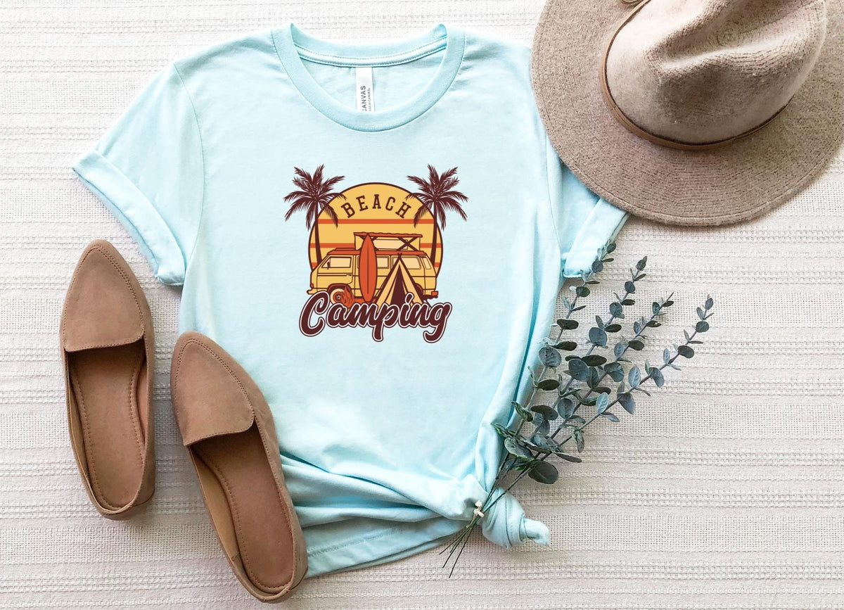 T-Shirt-Beach Camping T-Shirt-S-Heather Ice Blue-Jack N Roy