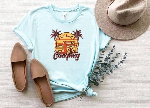 T-Shirt-Beach Camping T-Shirt-S-Heather Ice Blue-Jack N Roy
