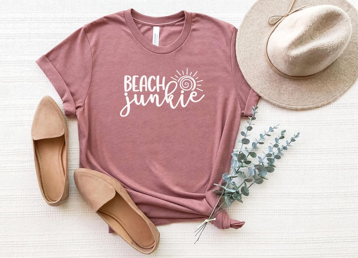 Shirts & Tops-Beach Junkie T-Shirt-S-Heather Mauve-Jack N Roy