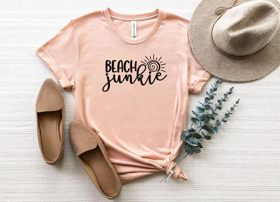 Shirts & Tops-Beach Junkie T-Shirt-S-Heather Peach-Jack N Roy