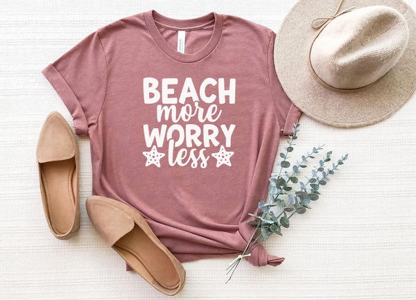 T-Shirt-Beach More, Worry Less T-Shirt-S-Heather Mauve-Jack N Roy