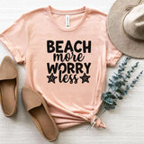 T-Shirt-Beach More, Worry Less T-Shirt-S-Heather Peach-Jack N Roy