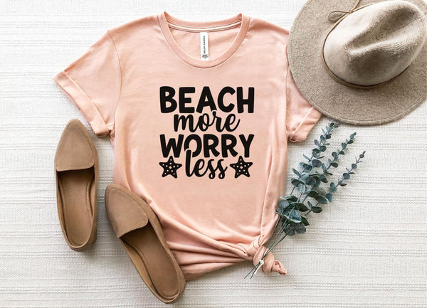 T-Shirt-Beach More, Worry Less T-Shirt-S-Heather Peach-Jack N Roy