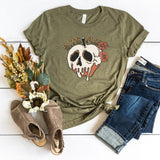 T-Shirt-Bite Me (Skull) T-Shirt-S-Heather Olive-Jack N Roy