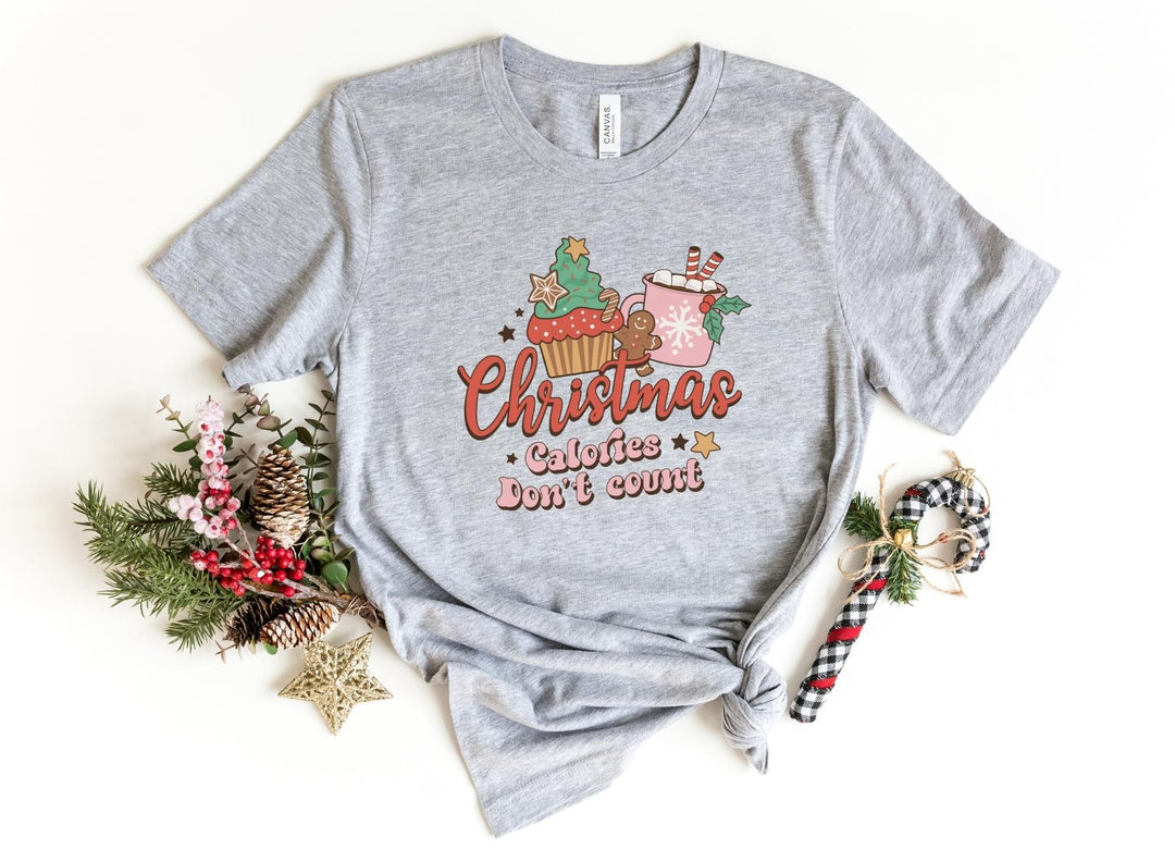 Shirts & Tops-Christmas Calories Don't Count T-Shirt-S-Athletic Heather-Jack N Roy