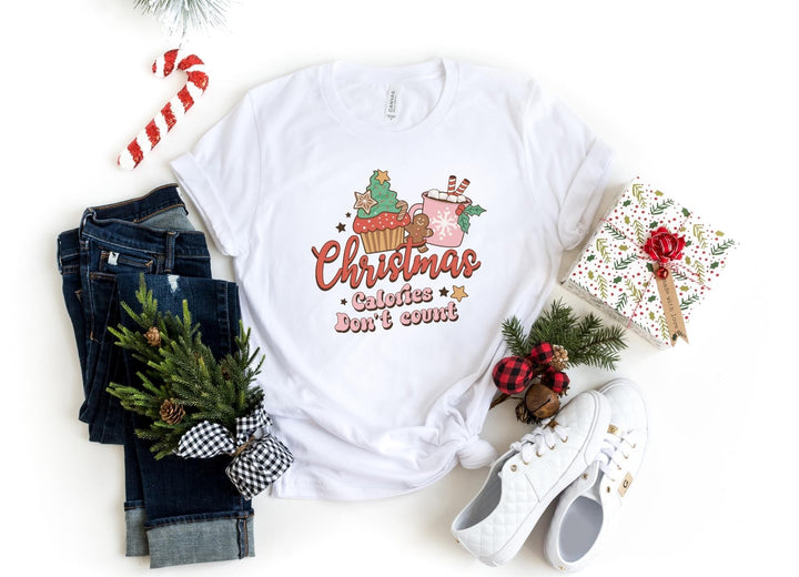 Shirts & Tops-Christmas Calories Don't Count T-Shirt-S-White-Jack N Roy