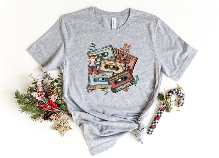 Shirts & Tops-Christmas Tapes T-Shirt-S-Athletic Heather-Jack N Roy