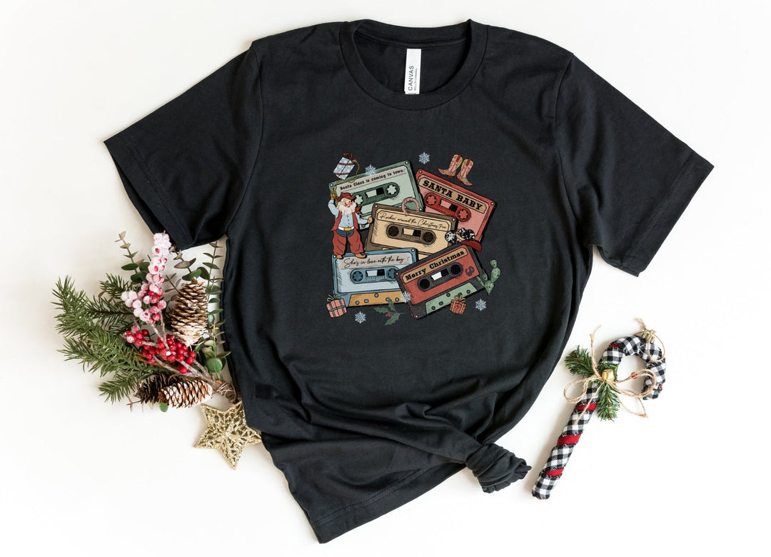 Shirts & Tops-Christmas Tapes T-Shirt-S-Black-Jack N Roy