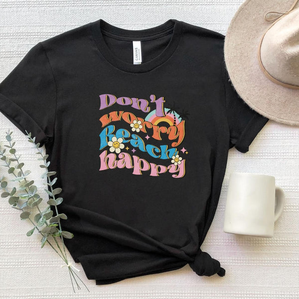 T-Shirt-Don't Worry, Beach Happy T-Shirt-S-Black-Jack N Roy