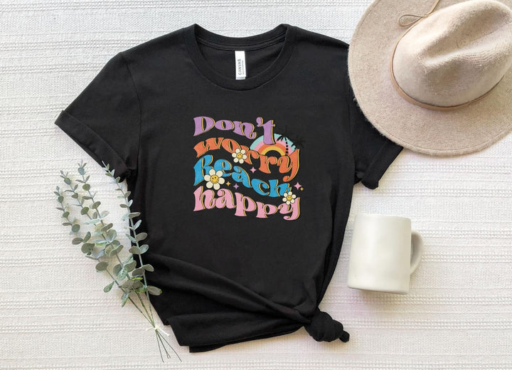 Shirts & Tops-Don't Worry, Beach Happy T-Shirt-S-Black-Jack N Roy