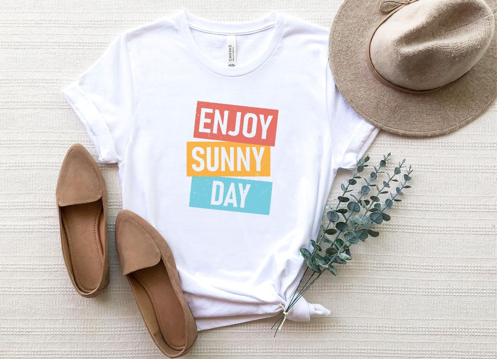 Shirts & Tops-Enjoy Sunny Day T-Shirt-S-White-Jack N Roy