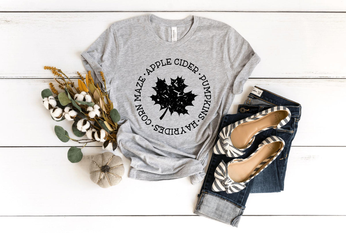 T-Shirt-Fall Leaf T-Shirt-S-Athletic Heather-Jack N Roy