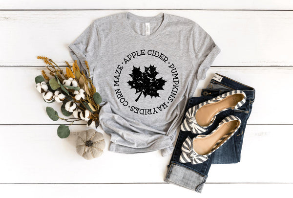 T-Shirt-Fall Leaf T-Shirt-S-Athletic Heather-Jack N Roy