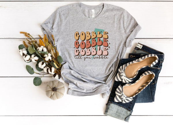 T-Shirt-Gobble Till You Wobble T-Shirt-S-Athletic Heather-Jack N Roy
