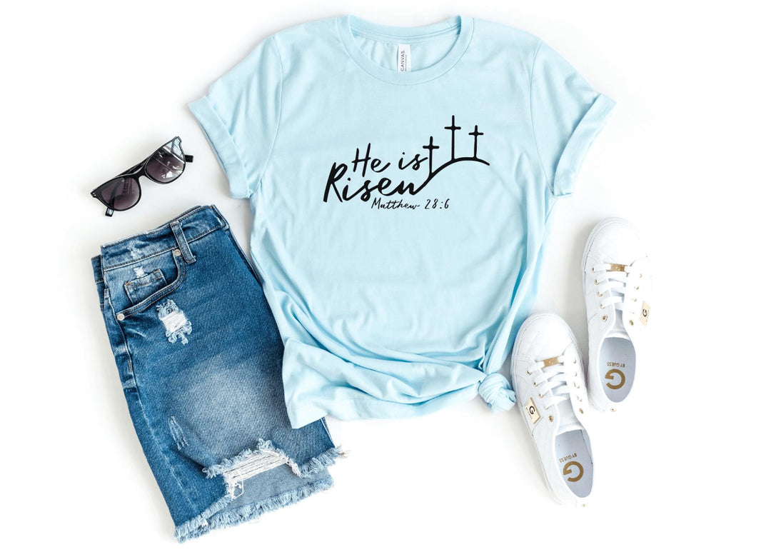 Shirts & Tops-He Is Risen T-Shirt-S-Heather Ice Blue-Jack N Roy