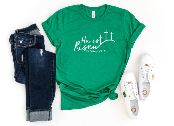 T-Shirt-He Is Risen T-Shirt-S-Heather Kelly-Jack N Roy