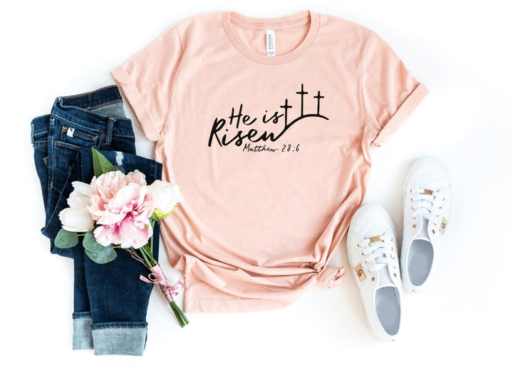 Shirts & Tops-He Is Risen T-Shirt-S-Heather Peach-Jack N Roy