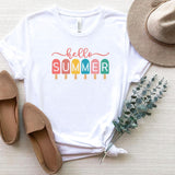 T-Shirt-Hello Summer T-Shirt-S-White-Jack N Roy