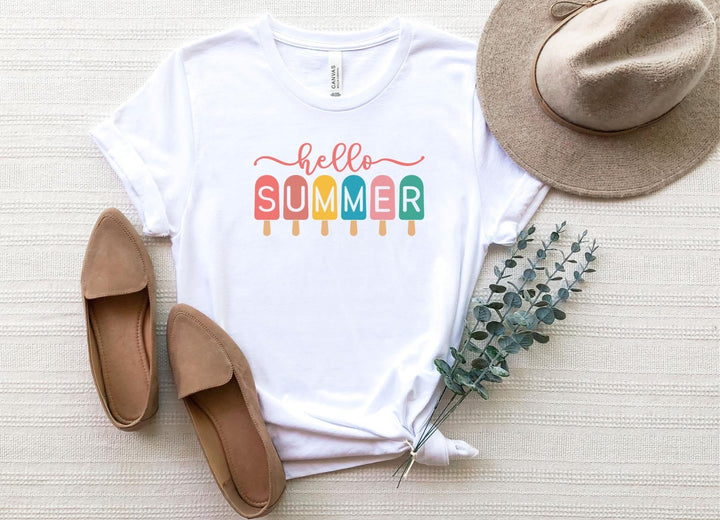 Shirts & Tops-Hello Summer T-Shirt-S-White-Jack N Roy