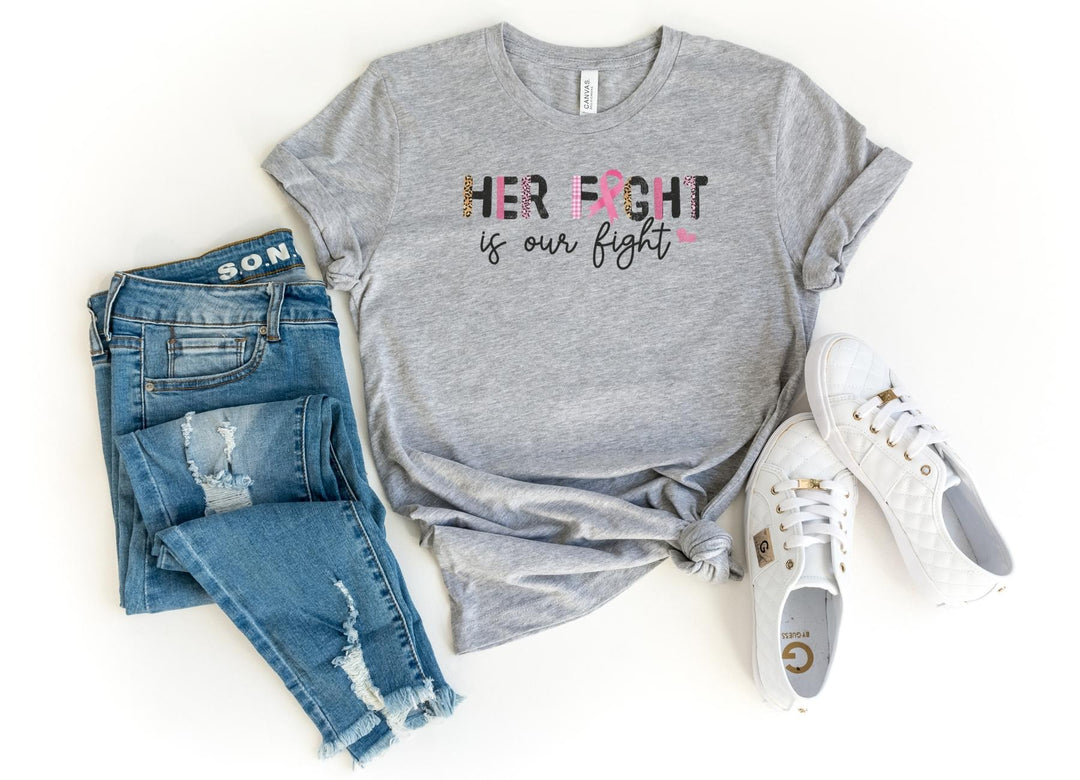 Shirts & Tops-Her Fight, Is Our Fight T-Shirt 🎗️-S-Athletic Heather-Jack N Roy