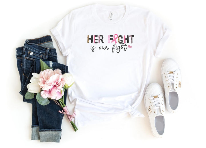 Shirts & Tops-Her Fight, Is Our Fight T-Shirt 🎗️-S-White-Jack N Roy