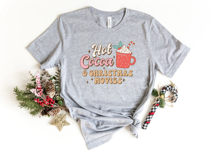 Shirts & Tops-Hot Cocoa & Christmas Movies T-Shirt-S-Athletic Heather-Jack N Roy