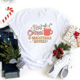 T-Shirt-Hot Cocoa & Christmas Movies T-Shirt-S-White-Jack N Roy