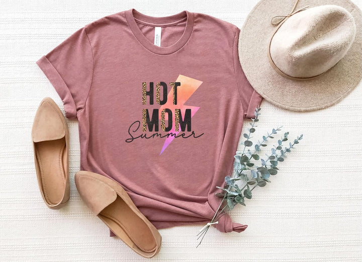 Shirts & Tops-Hot Mom Summer T-Shirt-S-Heather Mauve-Jack N Roy