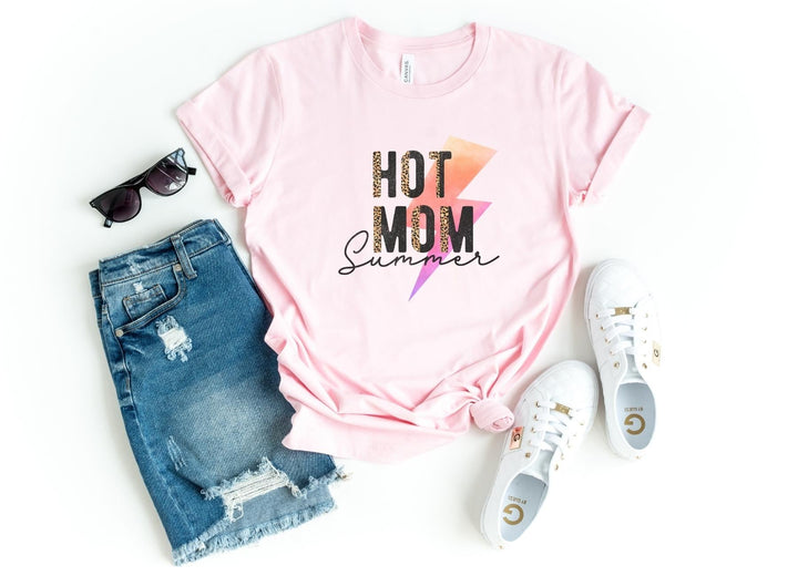 Shirts & Tops-Hot Mom Summer T-Shirt-S-Pink-Jack N Roy