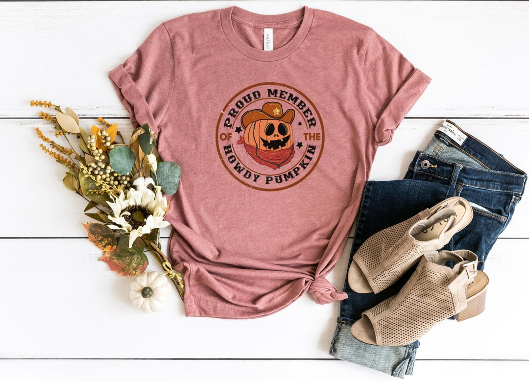 Shirts & Tops-Howdy Pumpkin T-Shirt-S-Heather Mauve-Jack N Roy