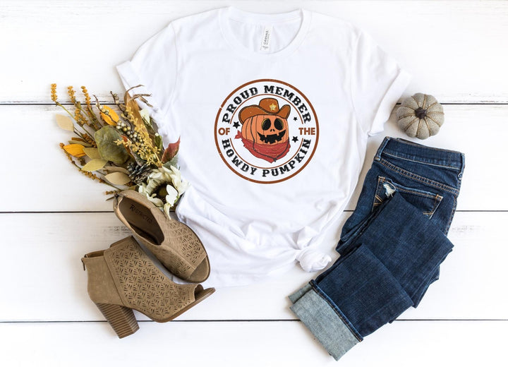 Shirts & Tops-Howdy Pumpkin T-Shirt-S-White-Jack N Roy