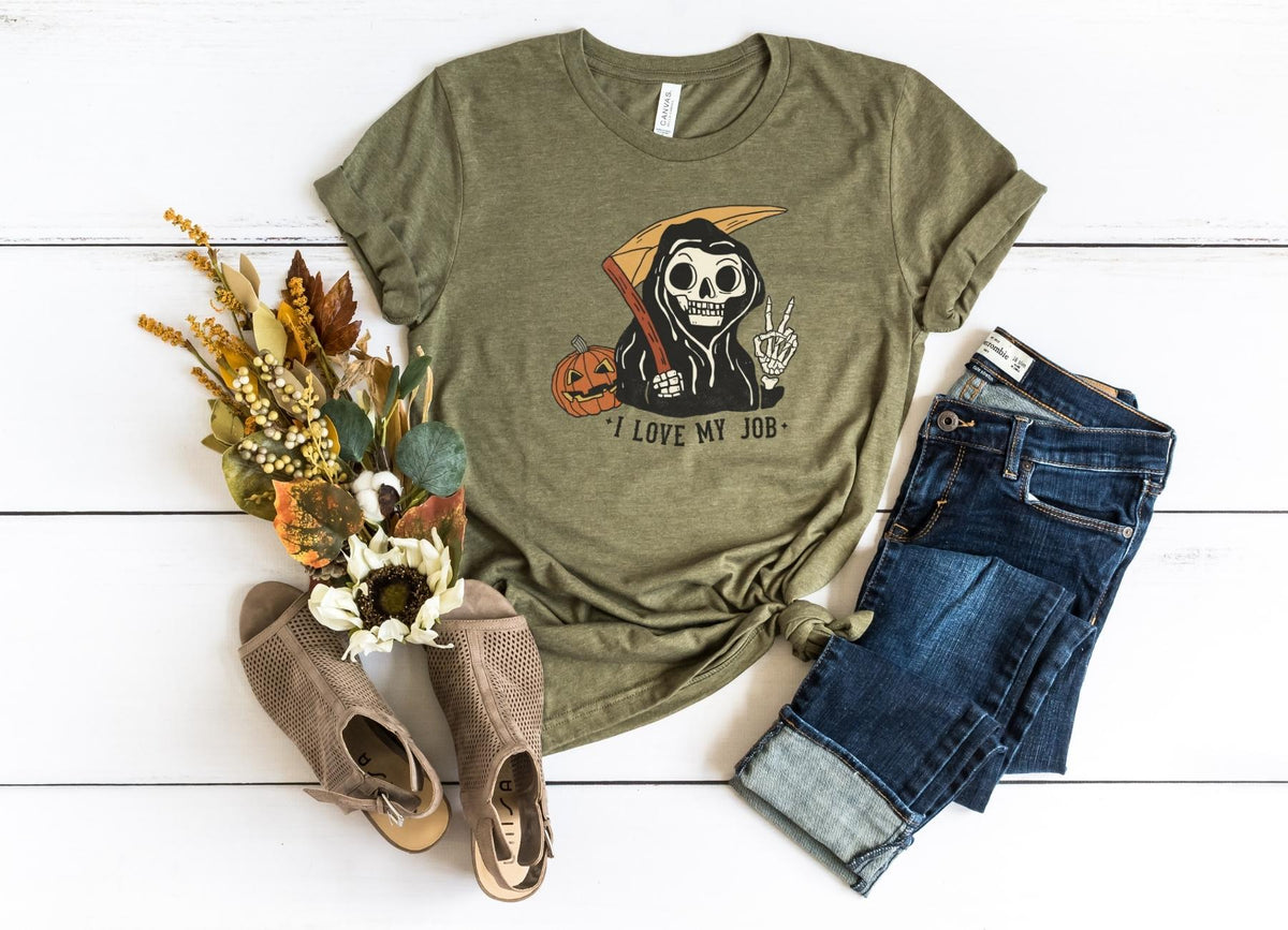 T-Shirt-I Love My Job T-Shirt-S-Heather Olive-Jack N Roy
