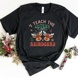 T-Shirt-I Teach The Cutest Little Reindeers T-Shirt-S-Black-Jack N Roy