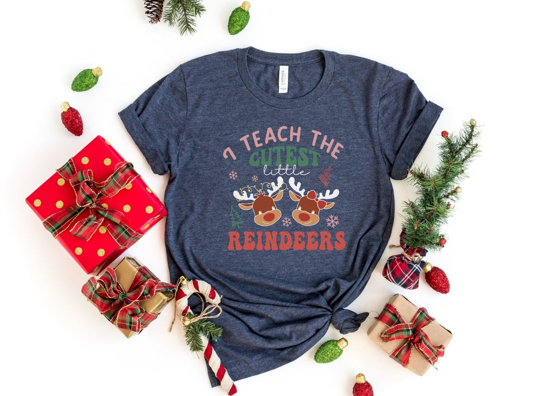 Shirts & Tops-I Teach The Cutest Little Reindeers T-Shirt-S-Heather Navy-Jack N Roy