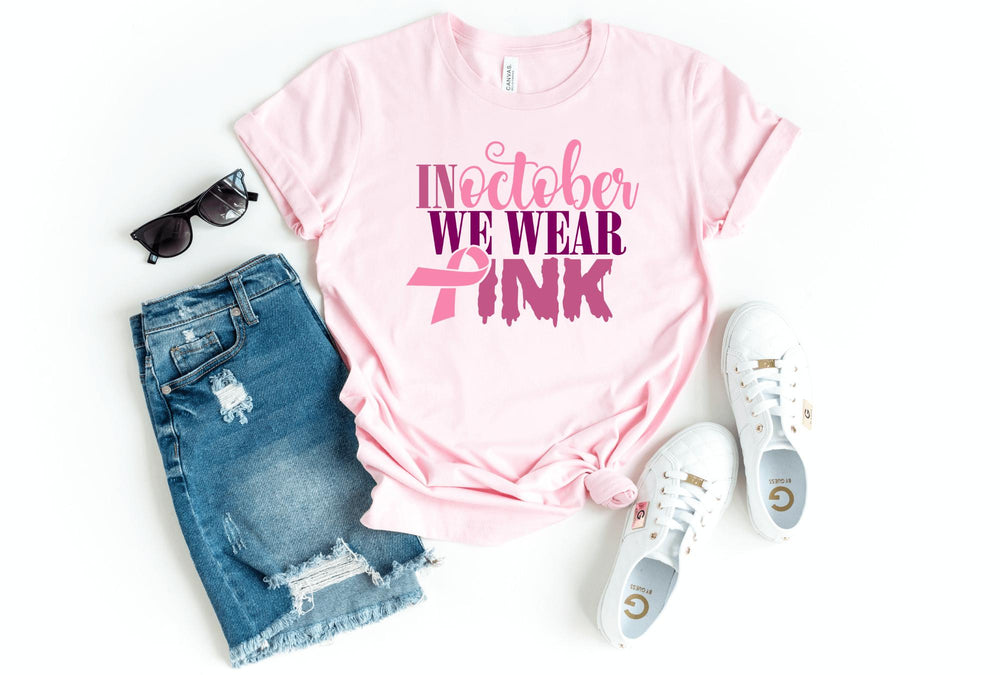 Shirts & Tops-In October We Wear Pink T-Shirt 🎗️-S-Pink-Jack N Roy