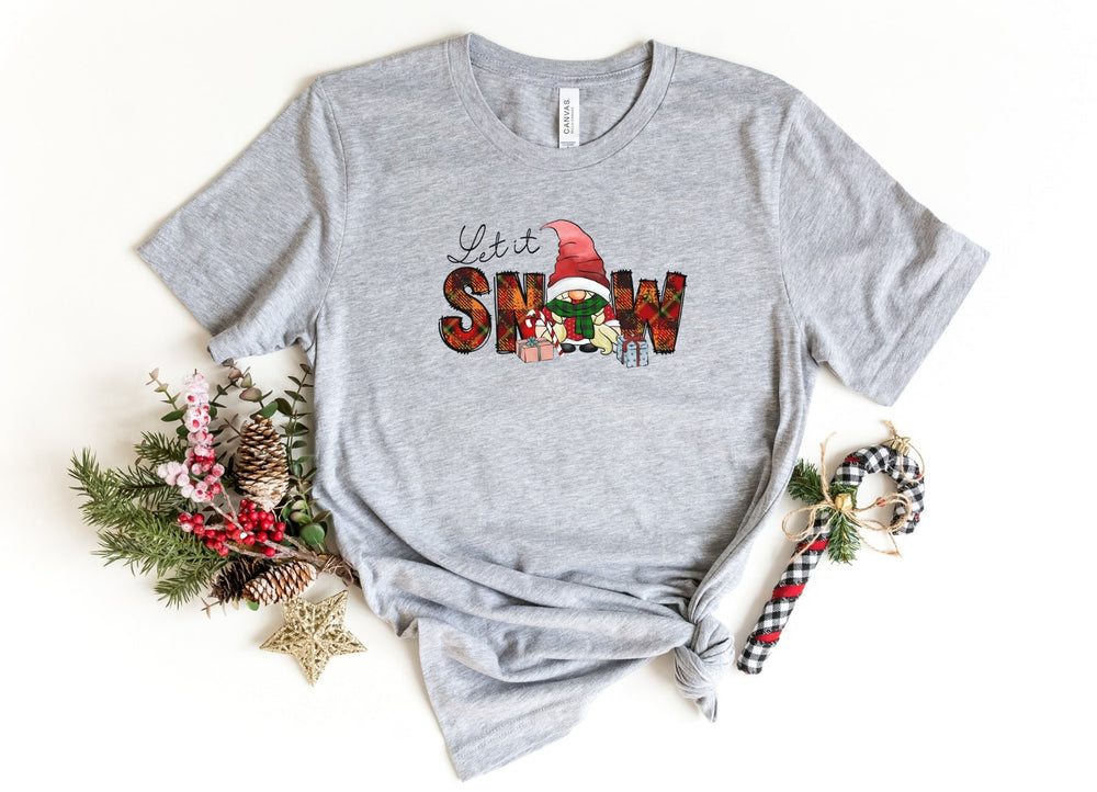 Shirts & Tops-Let It Snow Gnome T-Shirt-S-Athletic Heather-Jack N Roy