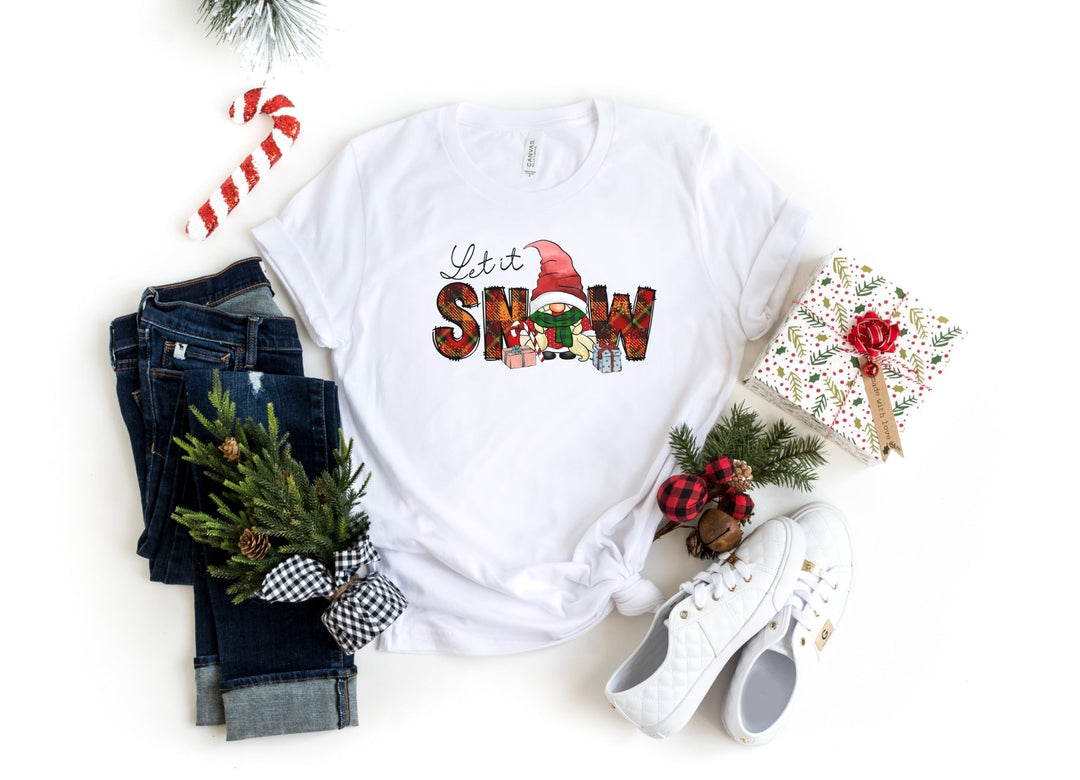 Shirts & Tops-Let It Snow Gnome T-Shirt-S-White-Jack N Roy