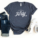 T-Shirt-Life Begins At Forty T-Shirt-S-Heather Navy-Jack N Roy