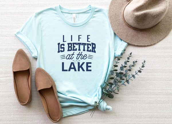 T-Shirt-Life Is Better At The Lake T-Shirt-S-Heather Ice Blue-Jack N Roy