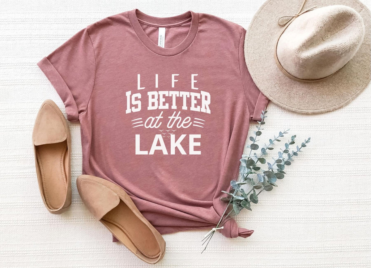 T-Shirt-Life Is Better At The Lake T-Shirt-S-Heather Mauve-Jack N Roy
