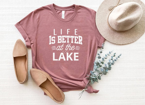T-Shirt-Life Is Better At The Lake T-Shirt-S-Heather Mauve-Jack N Roy
