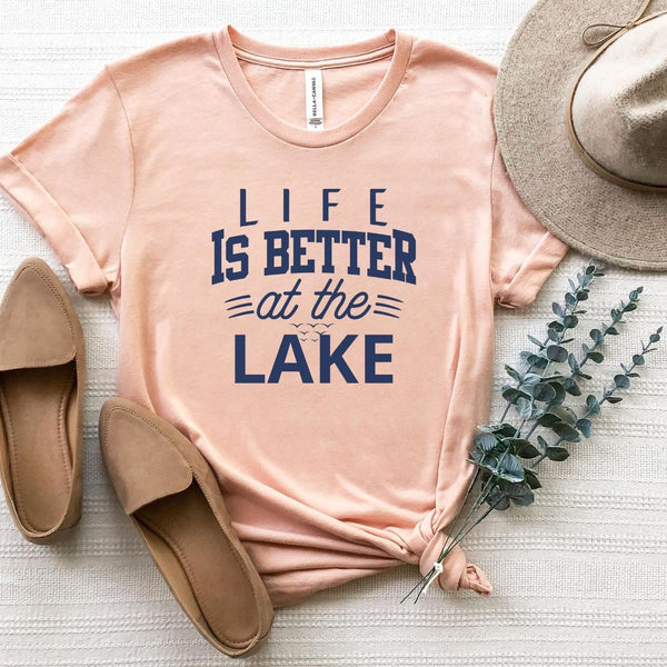 T-Shirt-Life Is Better At The Lake T-Shirt-S-Heather Peach-Jack N Roy